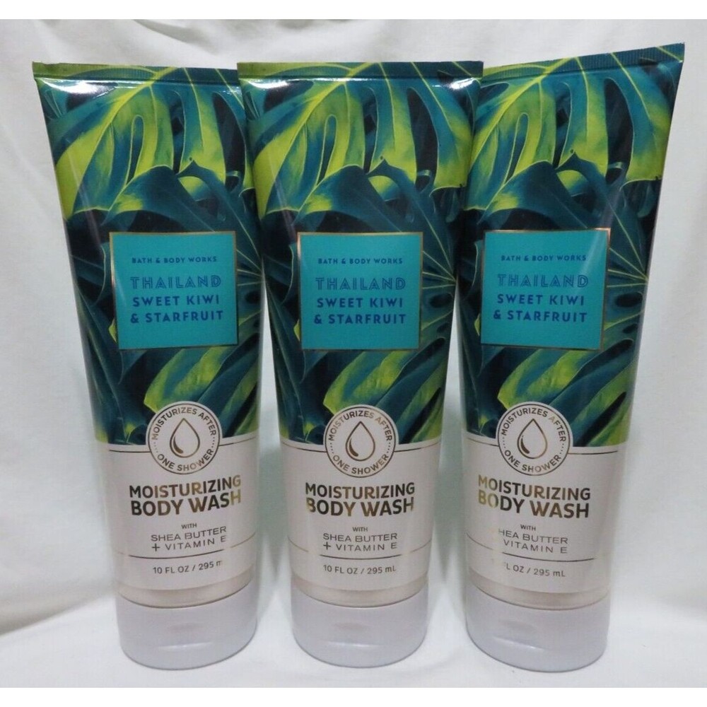SWEET KIWI & STARFRUIT Bath & Body Works Moisturizing Body Wash 10 fl oz x 3